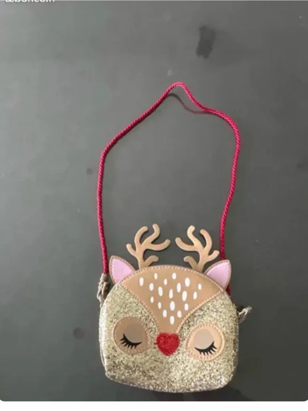 H&M Kids Deer Crossbody Bag in Tan, Red and Glitter